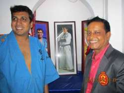 A MOMENT OF HANSHI MEHUL VORA AND RENSHI SAHADEV BARMAN OPENING TEMPLE AT DOJO